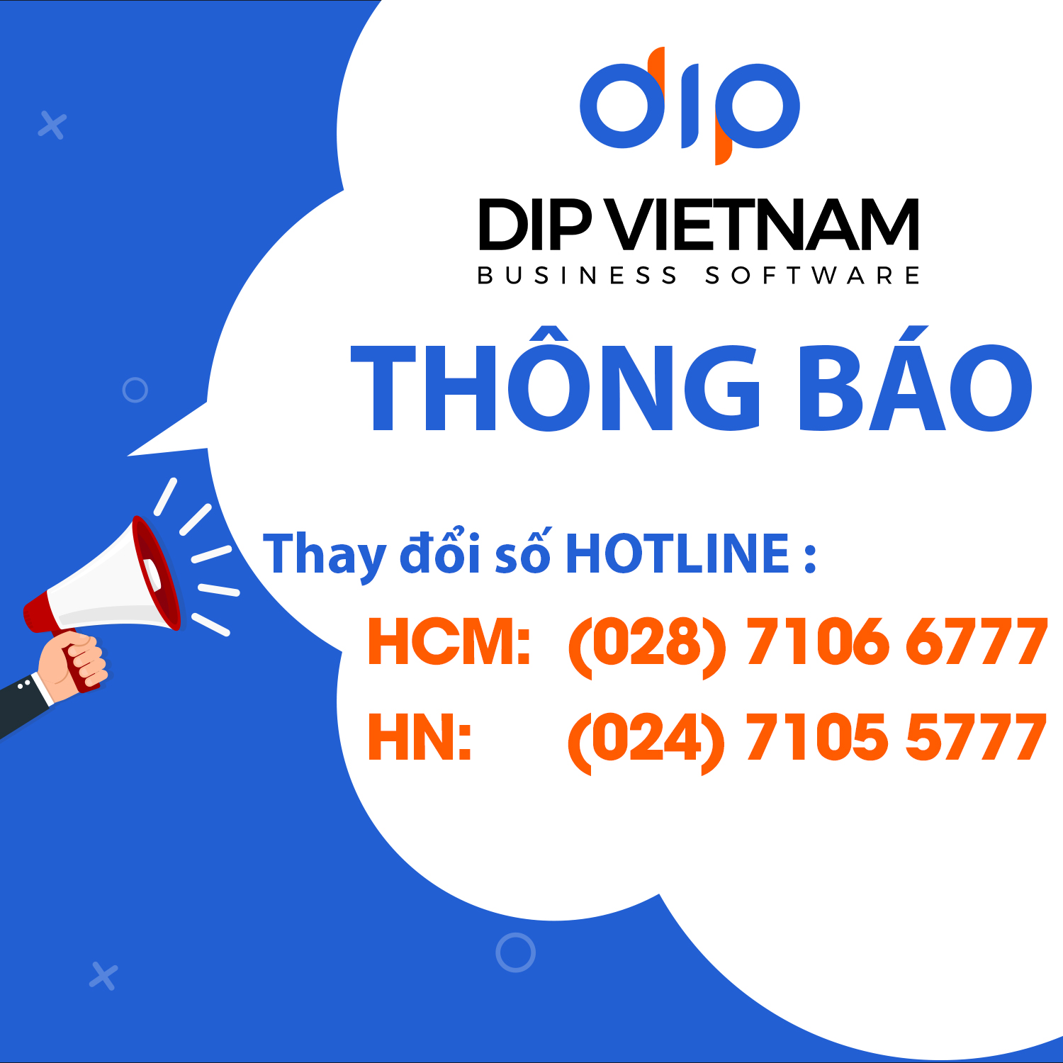 Thông báo : DIP Việt Nam thay đổi số tổng đài IP hỗ trợ khách hàng